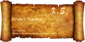Knebl Sándor névjegykártya